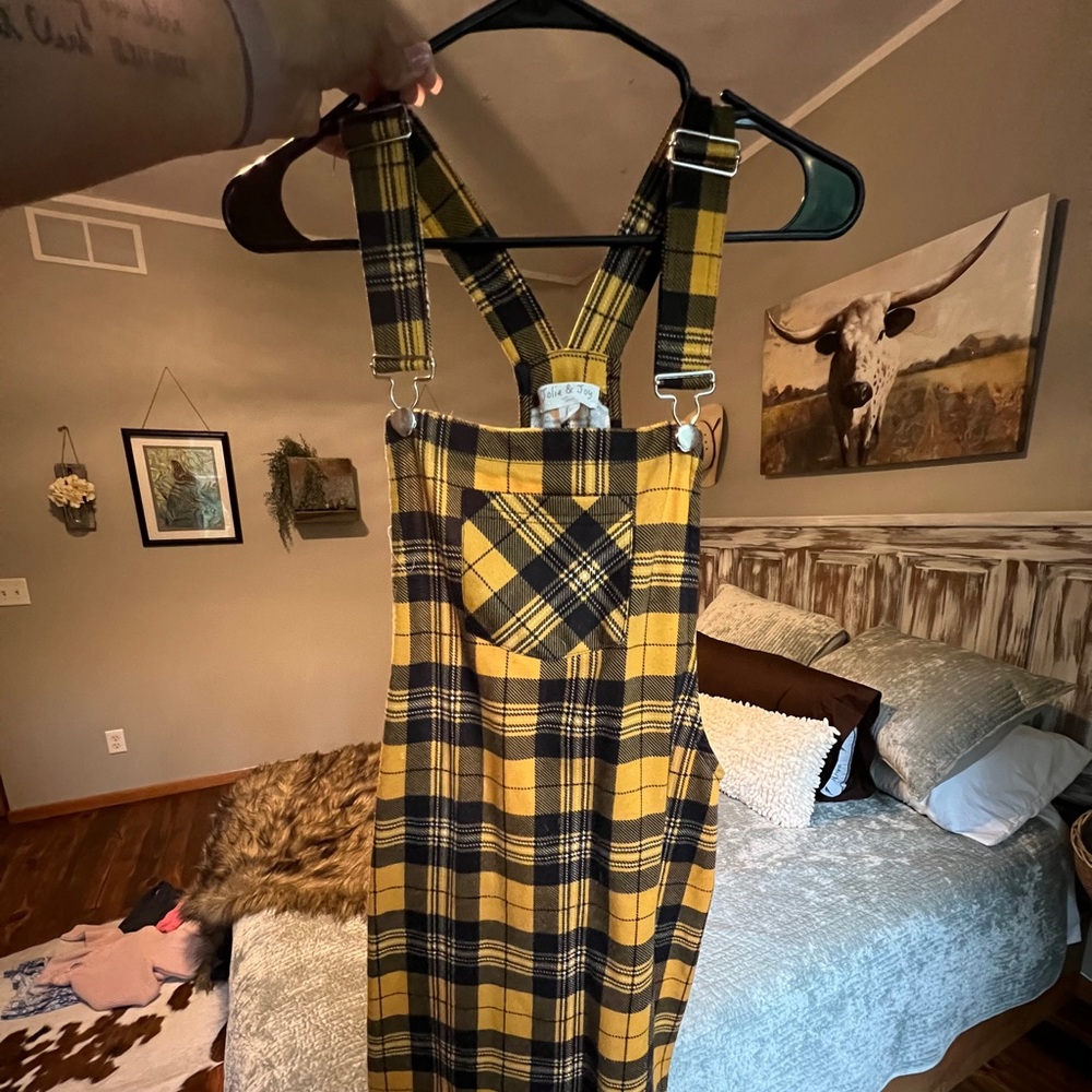 Yellow rue 21 overall dress